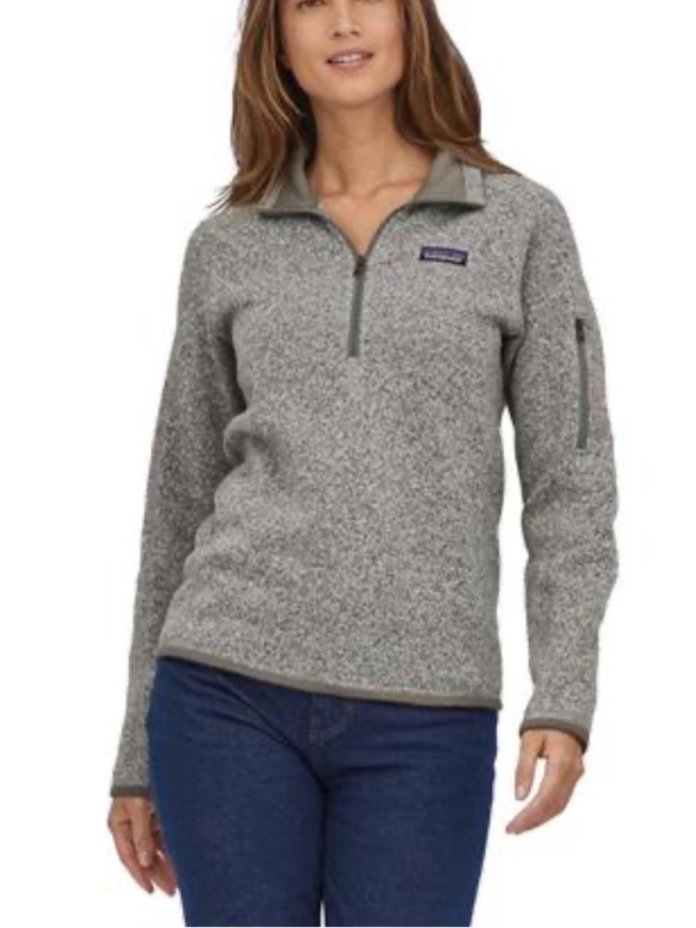 Patagonia Women's Better Sweater 1/4 Zip Fleece Pullover Gray S Comfy Activewear